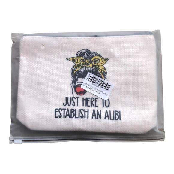 GJTIM True Crime Junkie Gift Just Here to Establish An Alibi Makeup Bag - Picture 2 of 6